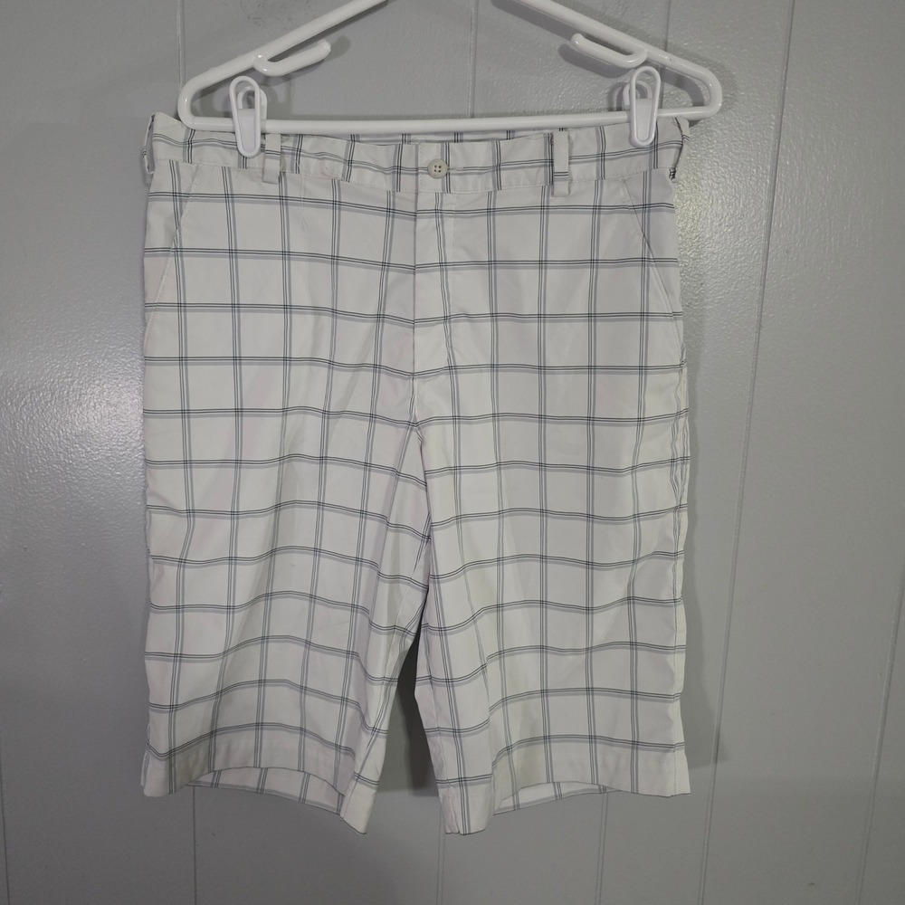 Nike Golf Shorts Mens‎ 32 White Grey Plaid Performance Checkered Athletic